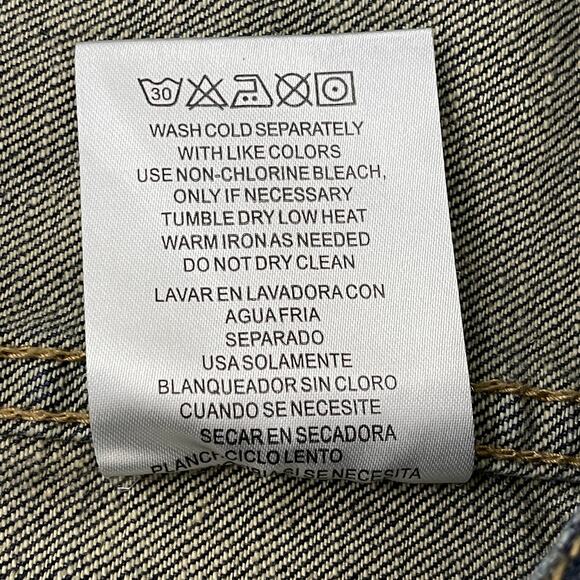 SYN JEAN Mens Distressed Blue 100% Cotton Denim Heavy Jacket Size 2XL - Picture 5 of 9